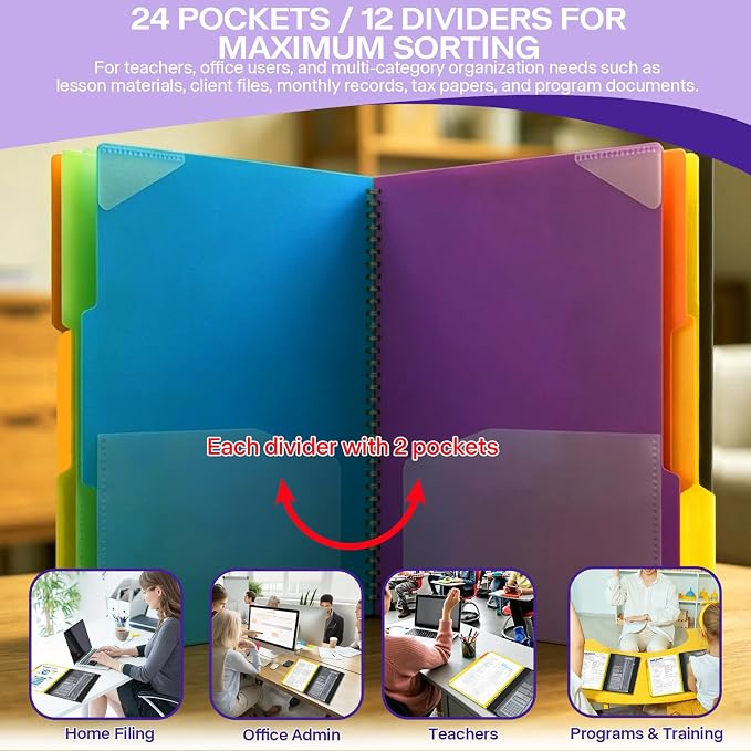 Binditek 1 Pack 24 Pocket Poly Project Organizer - Image 3