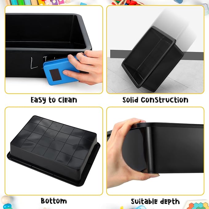 Qunclay 6 Pcs Flat Storage Tray Organizer Bin Letter Size Paper Trays - Image 2