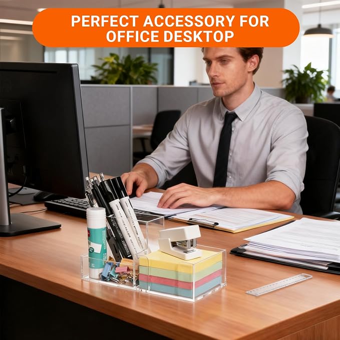 Pen Holder for Desk Clear Pencil Holder - Image 2
