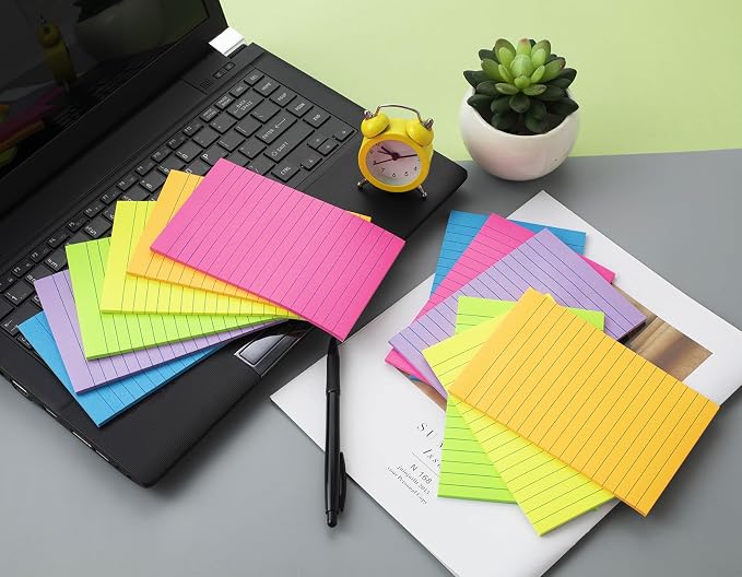 Lined Sticky Notes 4x6 in, Large Notepads - Image 2