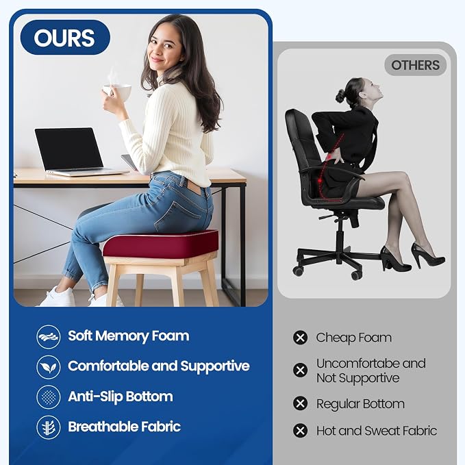 SweetSlubr Seat Cushion for Tailbone Pain Relief, Office Chair Cushion - Image 7