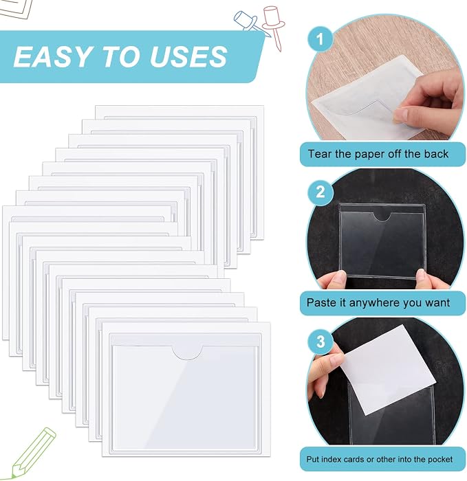 Chinco 30 Pcs Self Adhesive Pockets, Bin Labels - Image 4