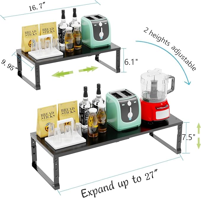 Jojocross Expandable Cabinet Shelf Organizer Storage Spice Rack Shelves - Image 6