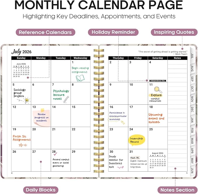 Planner 2026-2027, Academic Year Weekly and Monthly Calender Planner, from Jul - Image 2