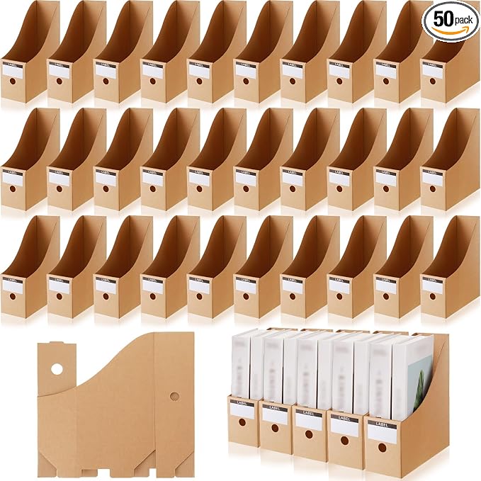 Geyee 50 Pcs Cardboard Magazine Holder Magazine File Holder Magazine Storage by Geyee