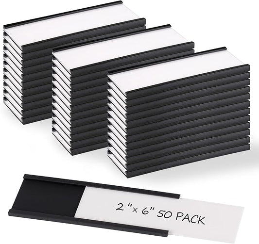 Realth C Channel Magnetic Label Holders 50 Pack 2" x 6" by Realth