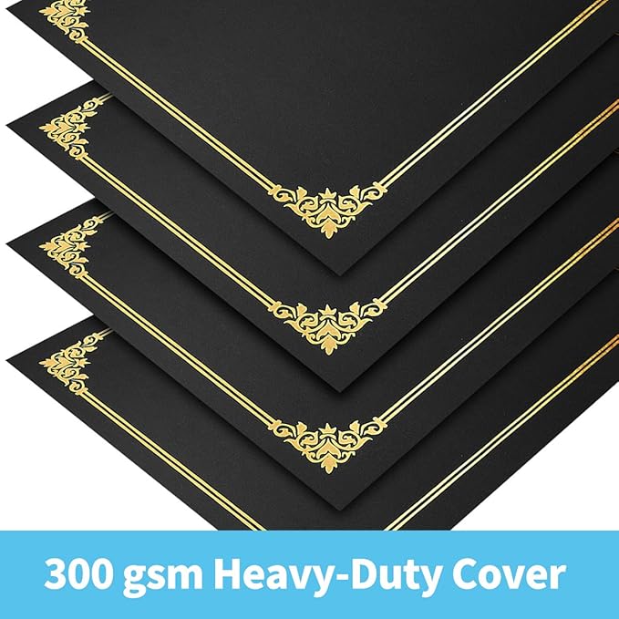 SUNEE 75pcs Certificate Kit, Includes 25pcs Black Certificate Holders & 25pcs - Image 5