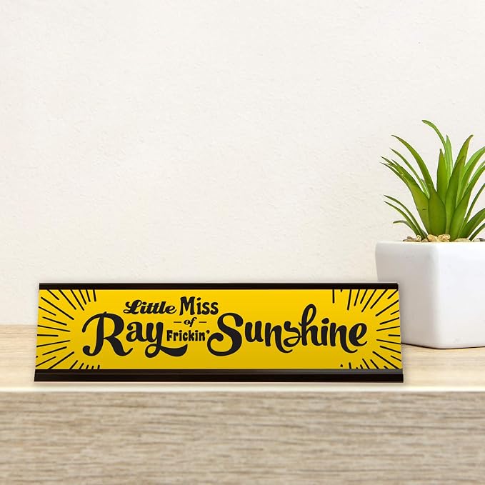 Little Miss Ray of Frickin' Sunshine Desk Plate/Funny Desk Sign Nameplate - Image 3