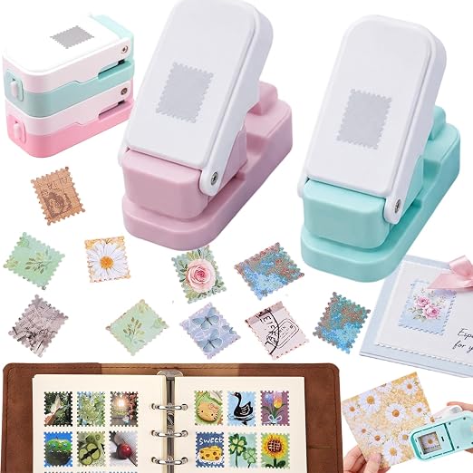 CYFUN DESIGN 2 Pcs Stamp Punch, 1x0.8 inch Postage Stamps Punch, Stamp Cutter by CYFUNDESIGN