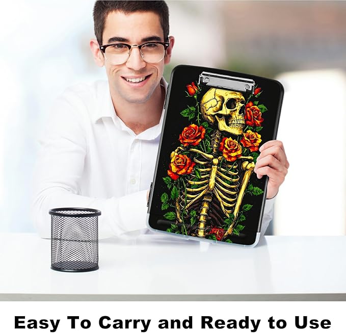 Skull Red Rose A4 Clipboard - Image 6