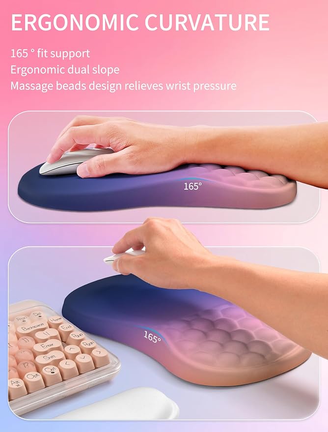 Hokafenle 2in1 Combination, Wave Keyboard Wrist Rest and Ergonomic Curvature - Image 3