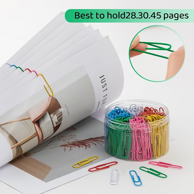 Paper Clips Colorful, Durable and Rustproof, Large Great - Image 3