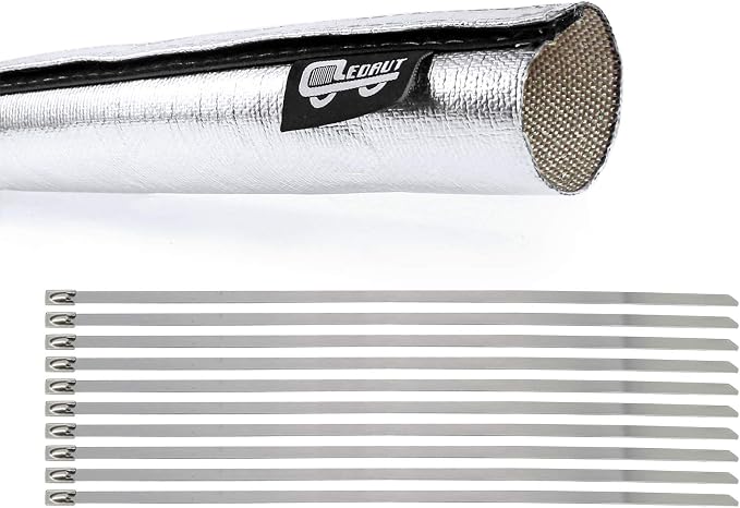 Wire Heat Shield Sleeve Aluminized Heat Shroud Heat Sleeving Fuel Line 2.2" - Image 6