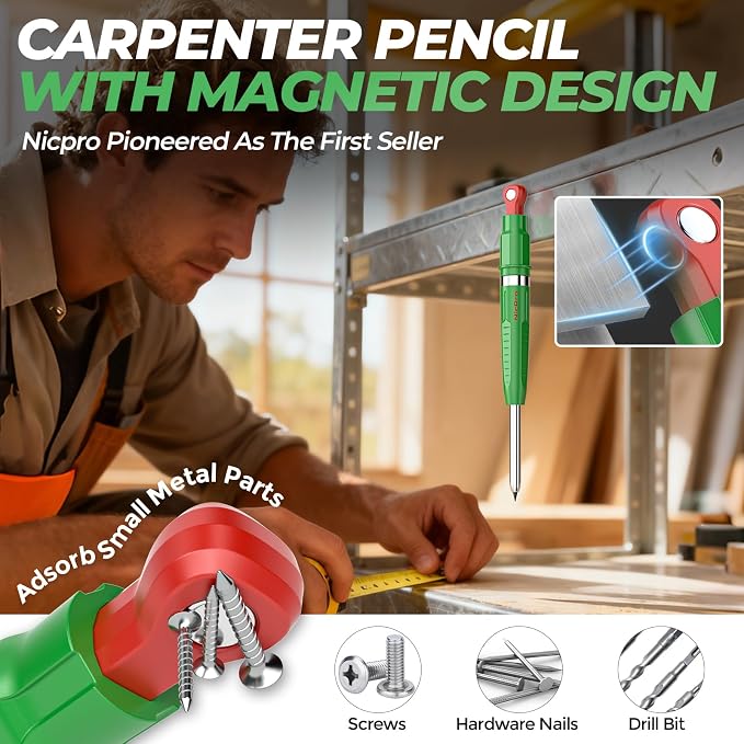 Nicpro 7-in-1 CP5000 Magnetic Carpenter Pencils - Image 3