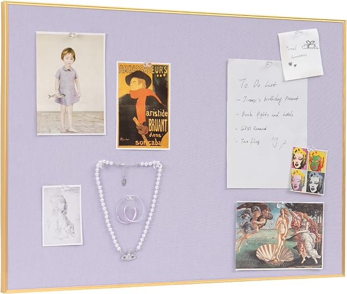 Lightomorrow Bulletin Board 40 x 30 inches, Light Lavender Pin Board by Lightomorrow