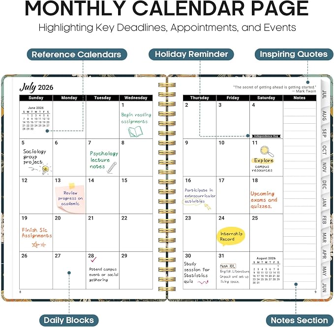 Planner 2026-2027, Academic Year Monthly and Weekly Calendar Planner, Jul 2026 - Image 2