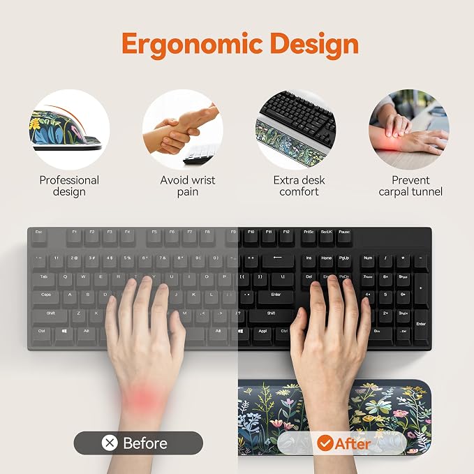 TECKNET Wrist Rest for Computer Keyboard, Thicken Memory Foam Wrist Support Pad - Image 2