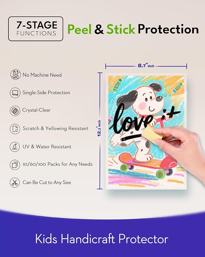 Uinkit 4mil Thicker Single-Sided Self-Adhesive Laminating Sheets, Office & Home - Image 2