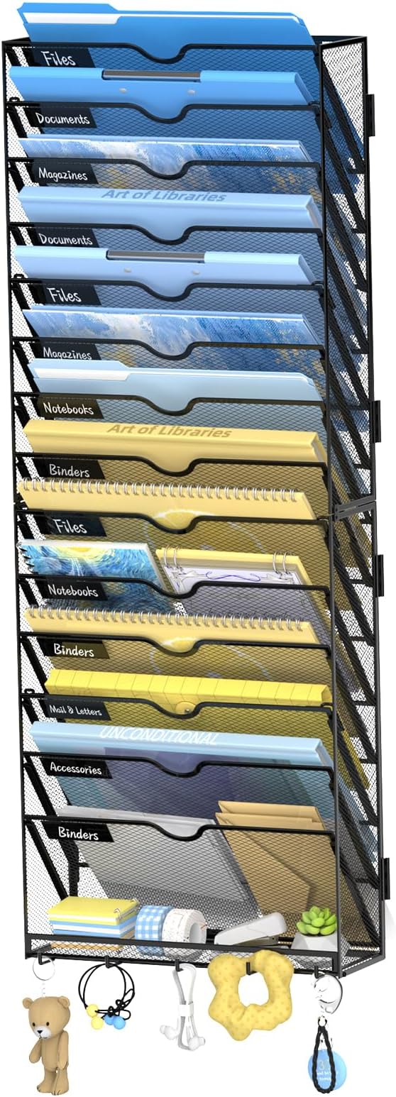 SUPEASY 15 Tier Wall File Organizer by SUPEASY