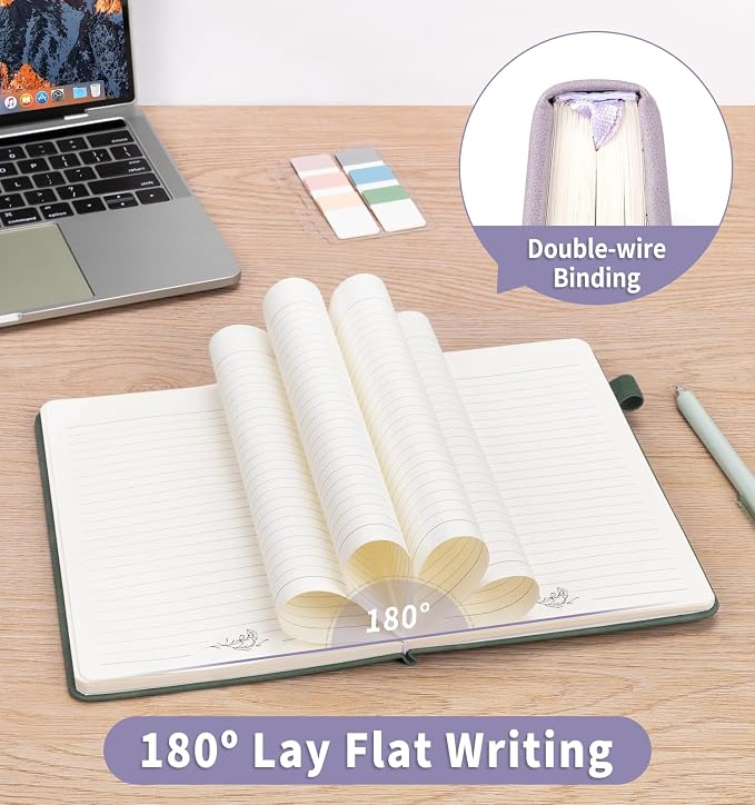 Lined Journal Notebook for Women Men, A5 Hardcover Leather Journals for Writing - Image 4