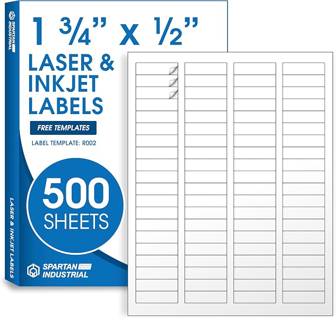 1.75" X 0.5" Matte White Return Address Labels Mailing Labels by SpartanIndustrial