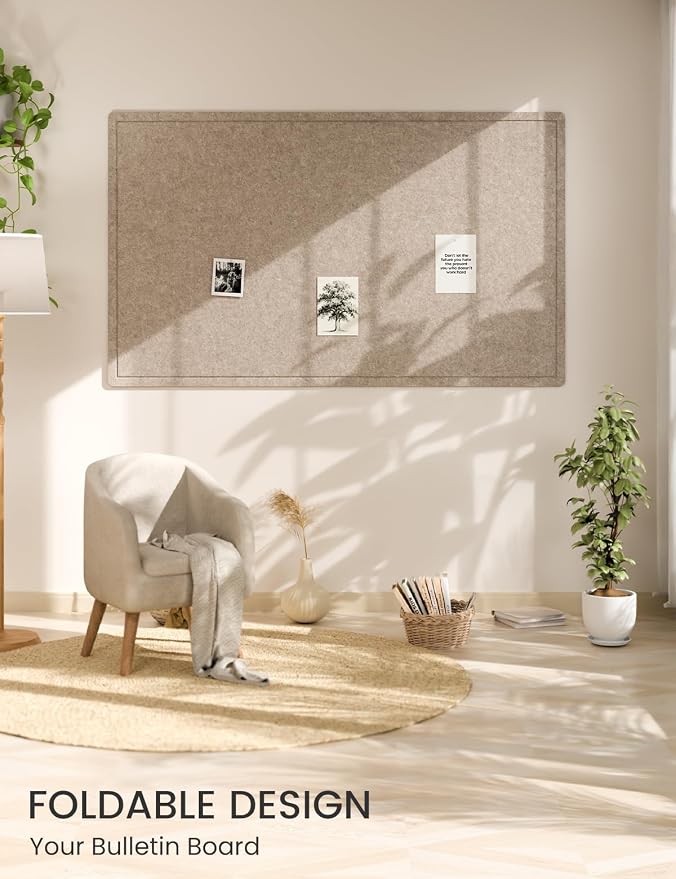 Fluxynara Large Bulletin Board, Foldable Felt Pin Board - Image 6