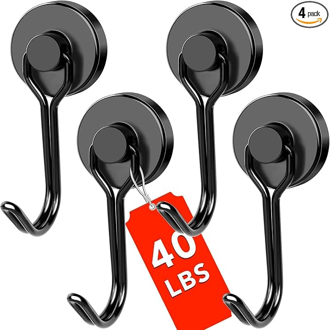 DIYMAG Magnetic Hooks, 40LBS Heavy Duty 4 Pack 2026 Cruise Ship Essentials | by DIYMAG