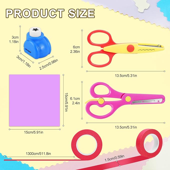 UCEC 44 Pack Scrapbook Supplies Kit, Craft Scissors Decorative Edge, Safety - Image 8