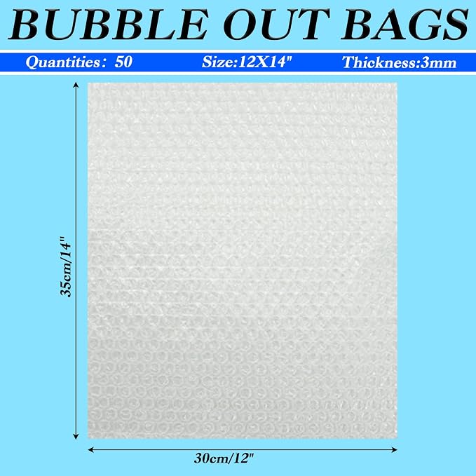 12X14 Inch Bubble Out Bags, Double Walled Packing Supplies - Image 2