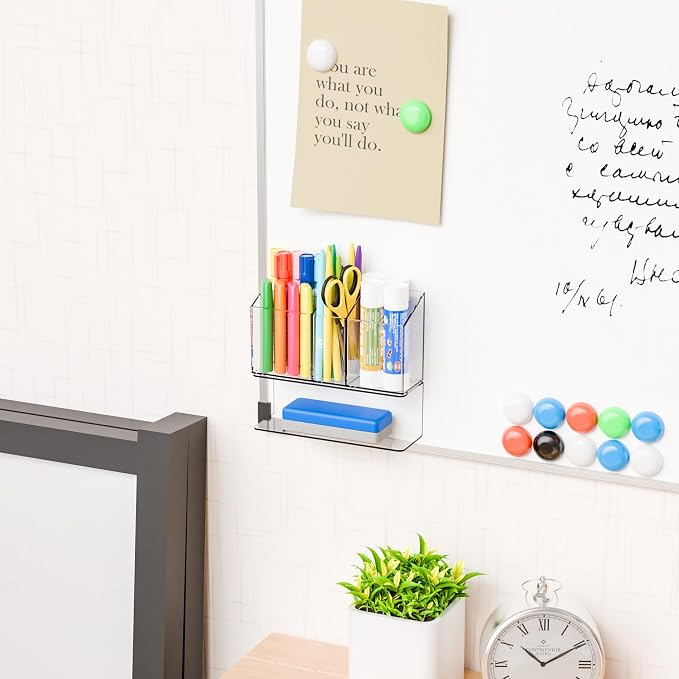 Yieach Clear Magnetic Dry Erase Marker Holder - Image 2