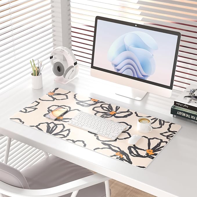 Colorful Star Leather Waterproof Desk Pad, Large Computer Keyboard Mat - Image 2
