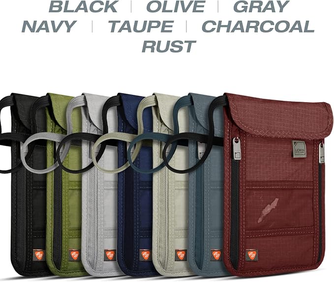 Lewis N. Clark RFID Blocking Stash Neck Wallet, Travel Pouch + Passport Holder - Image 4