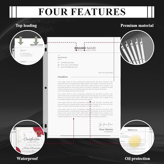 Page Protectors for 3 Ring Binder, Sheet Protectors 8.5 x 11 Inch, 200 Per Box - Image 4