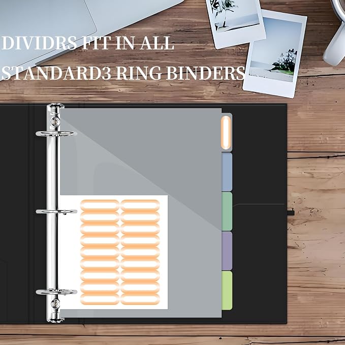Pocket Plastic Dividers, 5 Tab Set, Letter Size, Morandi Color - Image 4