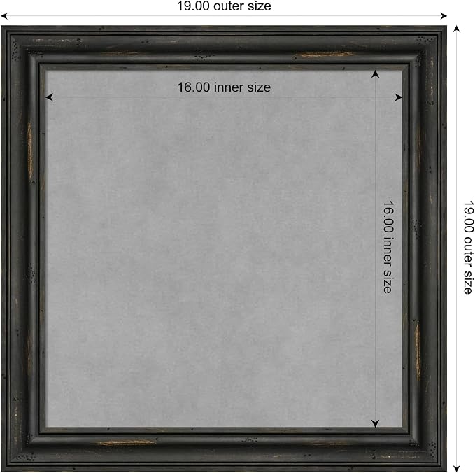 Amanti Art Black Framed Magnetic Board 19x19 Small Vision Board - Image 3