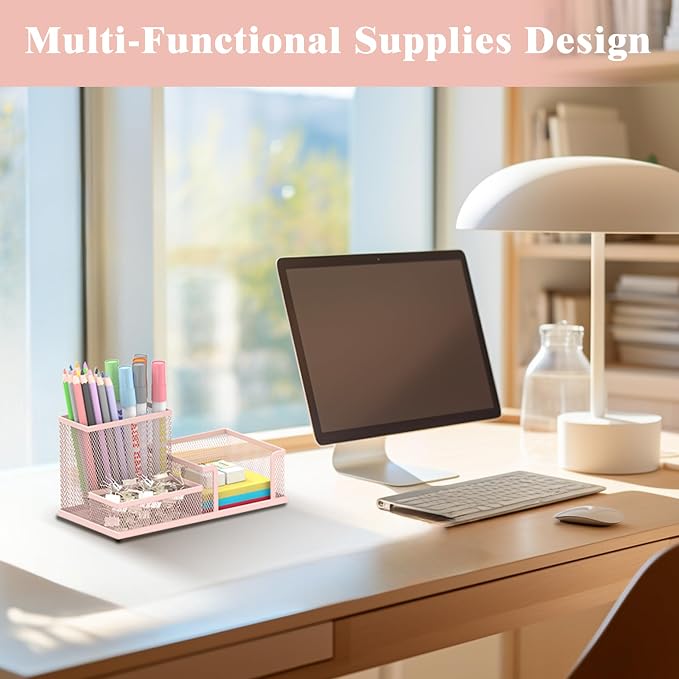 SUPEASY Mesh Pen Holder Desk Organizer, Office Supplies Pencil Storage - Image 6