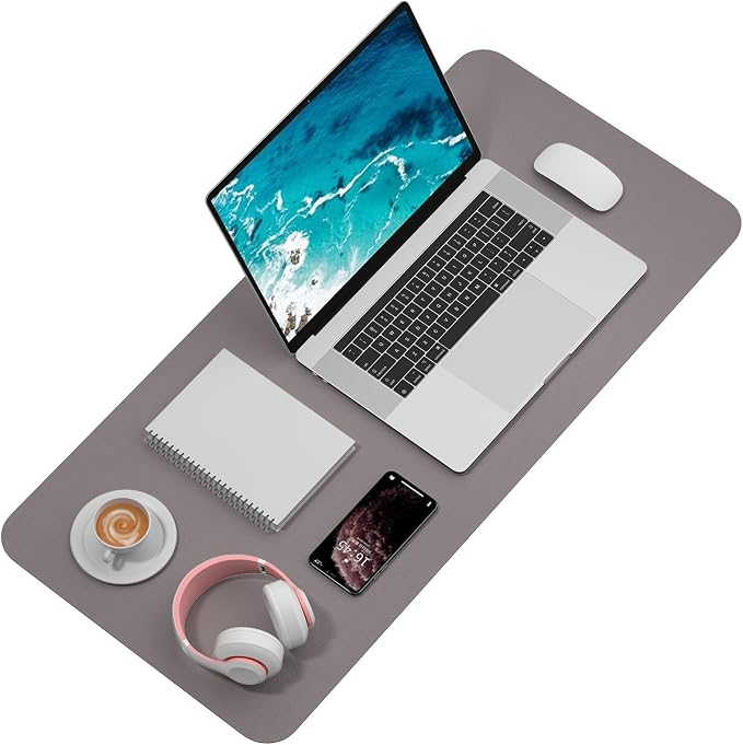 Desk Pad, 35.5" x 17" PU Leather Mat, XXL Extended Mouse Waterproof Blotter - Image 2