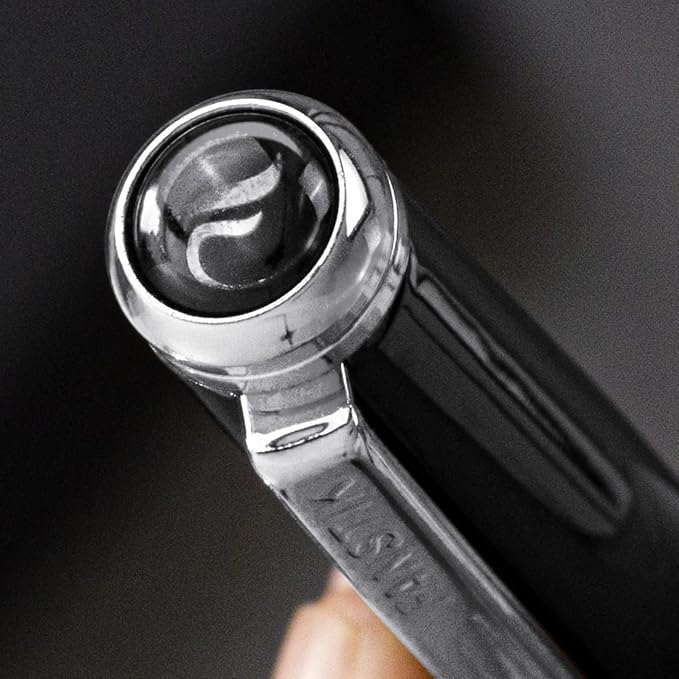 Black & Silver Luxury ballpoint Pen (Made In USA) fancy gift set for women, Chrome Finish, Professional executive pen gift set for men (Lux BallPoint Black-Silver)-DeskLoop Office