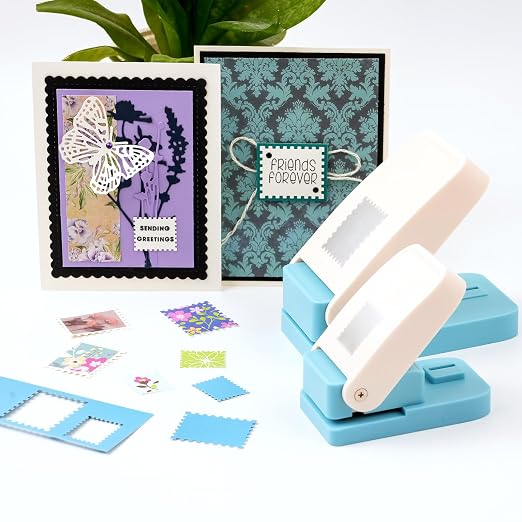BAOFALI 2Pcs/Set Stamp Puncher 1.5x1.5inch &1.25x1.5inch Rectangular Postage - Image 7