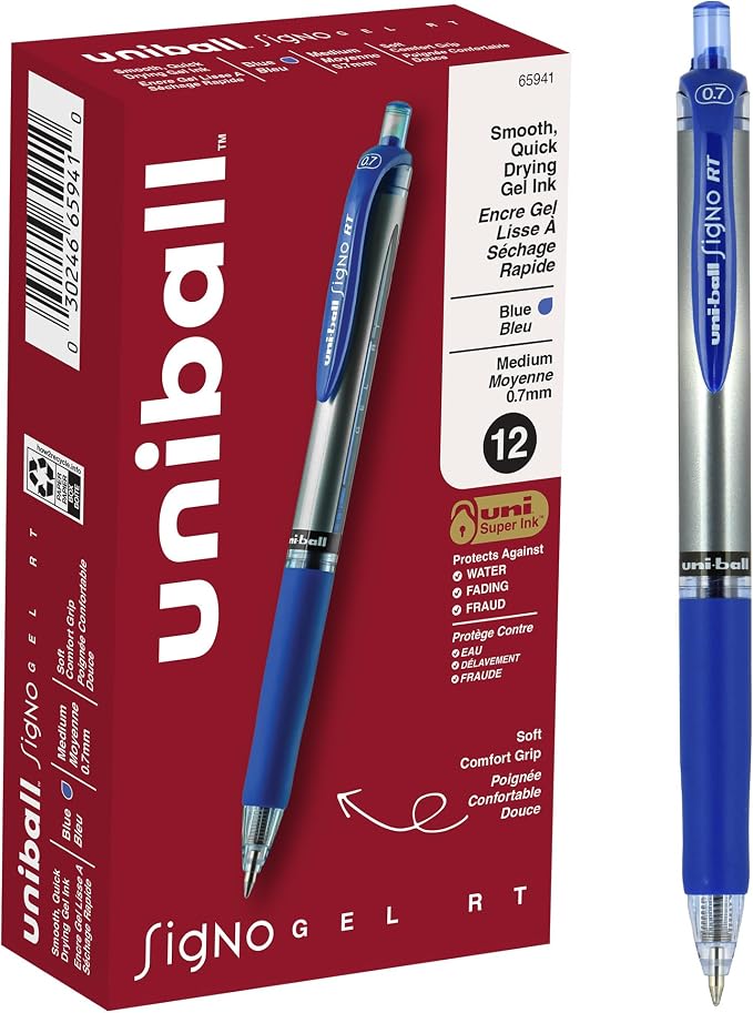 uniball Signo RT Gel Pens, Medium Point, 12 Pack by uni-ball