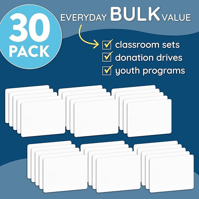 Blue Summit Supplies 30 Pack Mini Dry Erase Boards Classroom Set, Small - Image 5