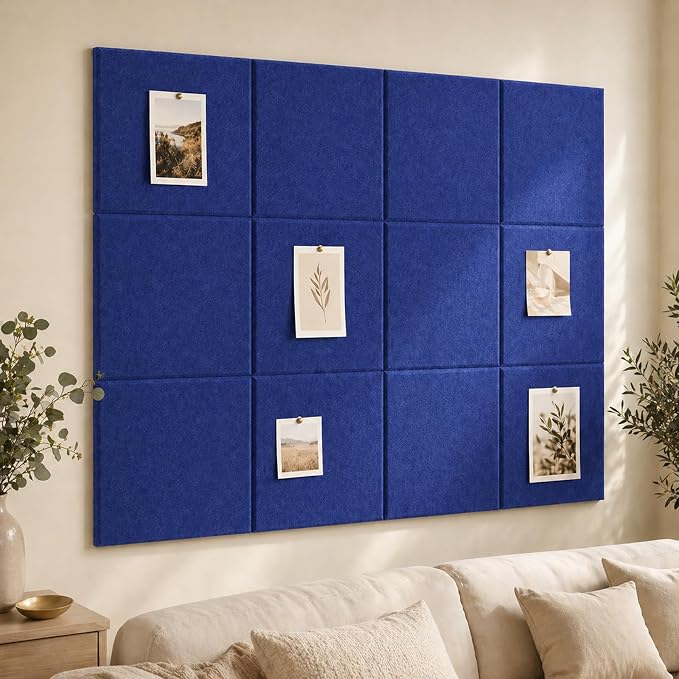 Felt Bulletin Board Tiles, Cork Board Alternative, 48 x 36 in | 0.35 in modular by CreateYourIdealSpace