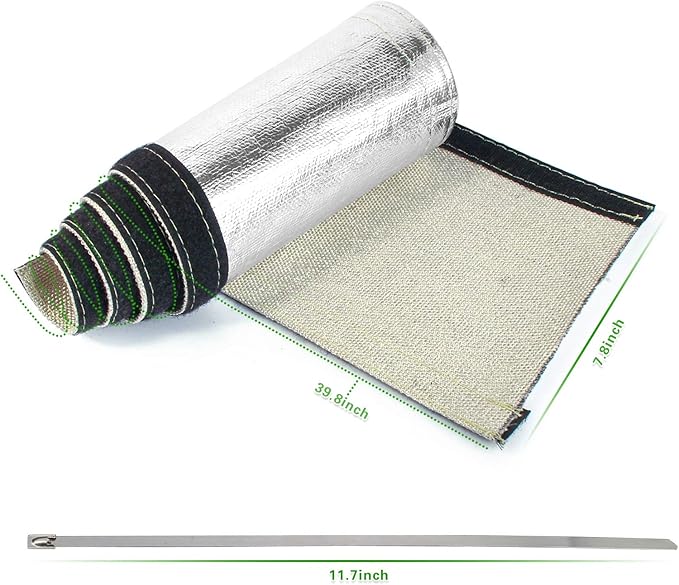 Wire Heat Shield Sleeve Aluminized Heat Shroud Heat Sleeving Fuel Line 2.2" - Image 2