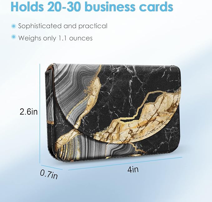 Business Card Holder，PU Leather Business Card Case Color Printing Pattern Card - Image 2