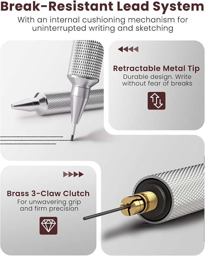 STAGEEK 0.9mm Mechanical Pencil, Metal Art & Drafting Pencil - Image 4