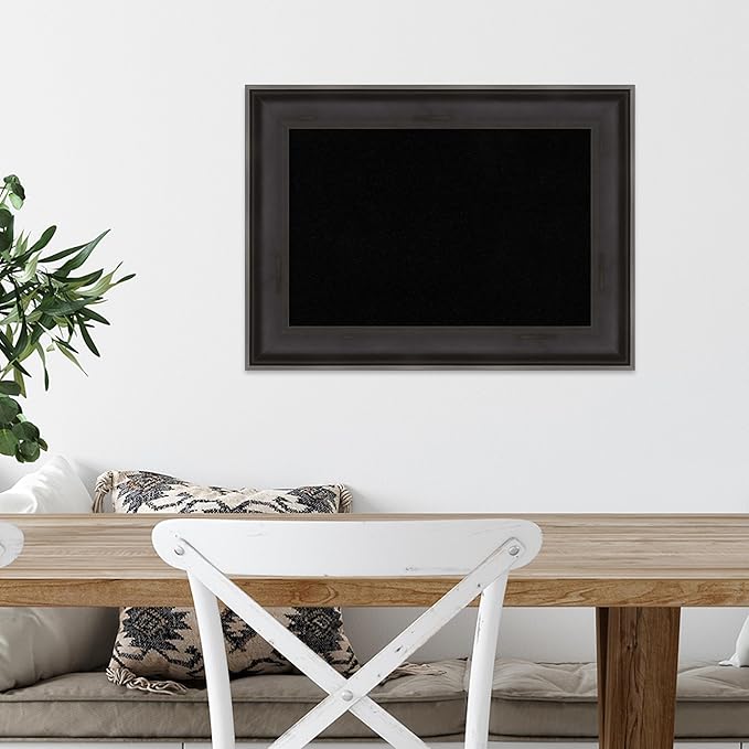 Amanti Art Black Cork Board for Wall, 16x22 Vision Board with Black Wood Frame, Small Corkboard Office Decor for Home Organization, Casual Corkboard Pinboard to Display Items for Home Organization in-DeskLoop Office