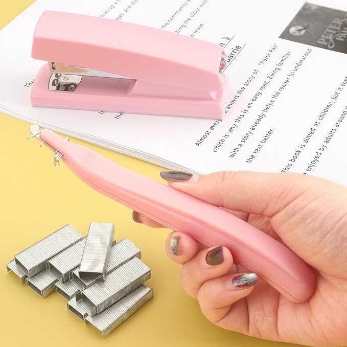 ZZTX Desktop Stapler with Remover & 1000 Staples Pink | Durable & sturdy - Image 7