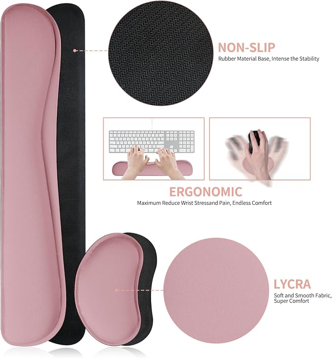 Mouse Pad and Keyboard Wrist Rest, 3-in-1 Keyboard and Mouse Pad Set, Ergonomic - Image 5