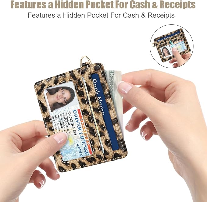 Slim Credit Card Holder Cheetah Print Wallet Women Thin Wallets RFID Blocking - Image 5