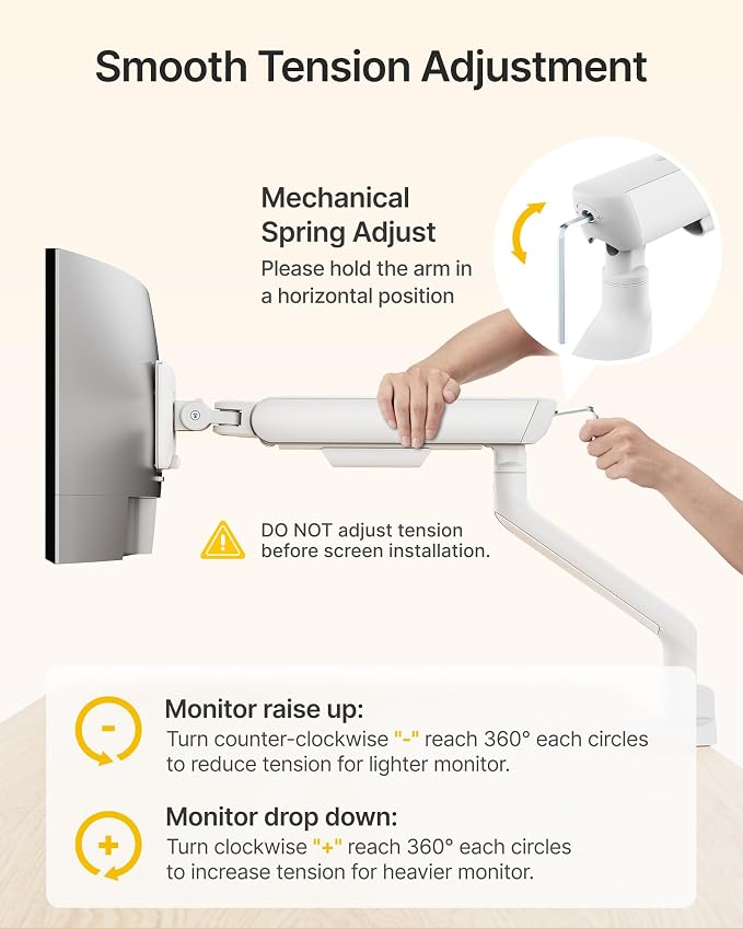monTEK Single Monitor Arm, Mechanical Spring Monitor Arm - Image 9